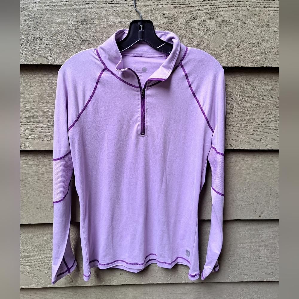NWT NEVE CAMILLA Base Layer Zip Neck Top - Lilac - Large